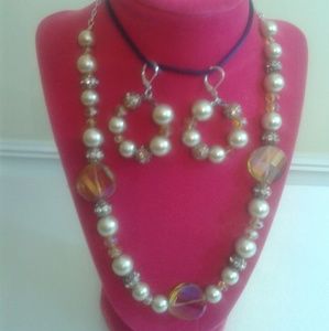 Necklace and Pierced Earrings